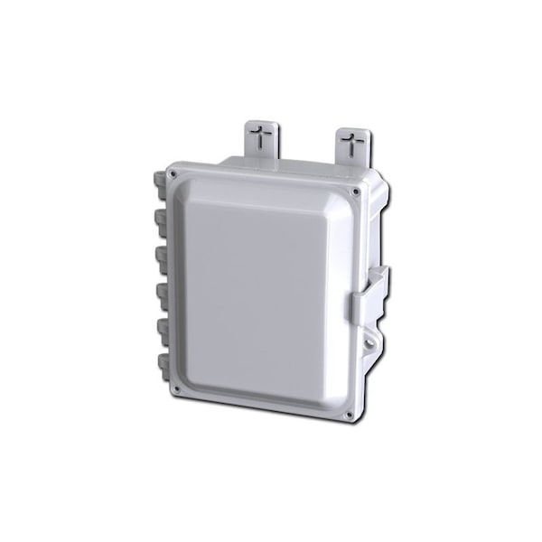 Quick Release Padlock Hasp Electrical Enclosures, 9.47 in H, 5.86 in D, 8.68 in W, Polycarbonate